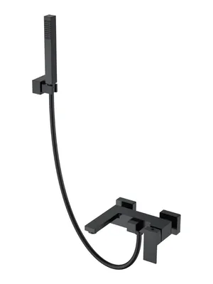 Смеситель Boheme 473-B для ванны/душа, настенный, однозахватный, с ручным душем, чёрный