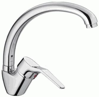 Смеситель Ledeme Н63 для кухни, однозахватный, поворотный излив, хром L4163