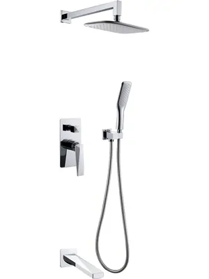 Душевая система Boheme 374-2 встраиваемая, верхний/ручной душ, с изливом, хром