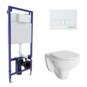 Комплект инсталляции BERGES (рама NOVUM525, кнопка L1, унитаз GAMMA, сиденье с микролифтом)