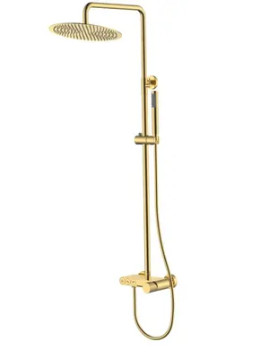 Душевая система Boheme 128-GG.4 настенная, с изливом, верхний/ручной душ,золото