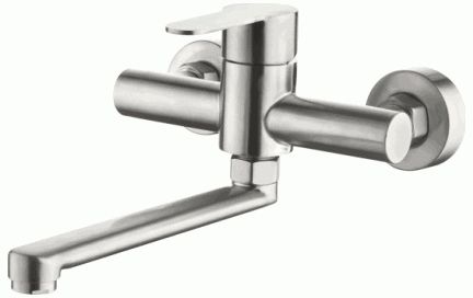 Смеситель Ledeme настенный, для кухни, однозахватный, поворотный излив, сатин L74603