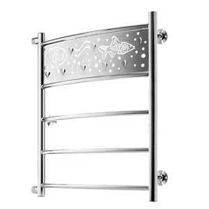 Полотенцесушитель Флагман "" 600х600 нерж. сталь, изогнутая, боковое подкл.правое, с крючками