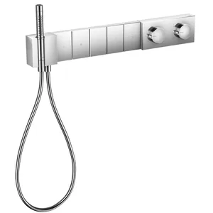 Смеситель Axor 46731000 для душа термостат, на 5 потребителей, алмазная огранка, внешняя часть