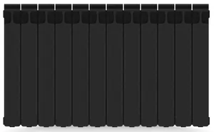 Радиатор биметаллический Rifar Ventil MVR 500 нижнее правое подкл, 12 сек, 2352 Вт, антрацит