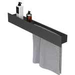 Полка FLOW Double 700х92х90 настенная, полотенцедержатель справа, черный Fl-sky-d70пр-ч