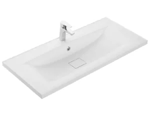 Раковина Aquaton М 100 (1002х452х152 мм) перелив, литой мрамор, цвет: белый 1A73273KAG010