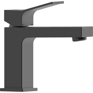 Смеситель для раковины Bossini 86 мм,однозахватный,фикс. излив, с д/кл.,черный мат. Z00707.073