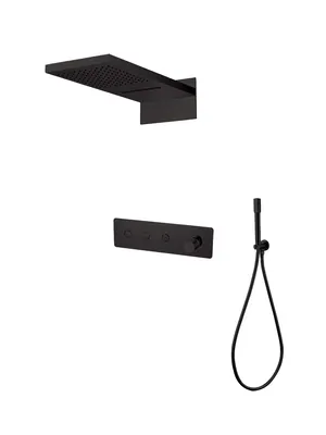 Душевая система Boheme 130-B встраиваемая, верхний/ручной душ, черный