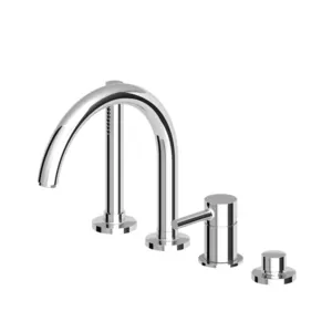 Смеситель для ванны Zucchetti ZP6502 на борт ванны, однозахватный, с изливом, хром