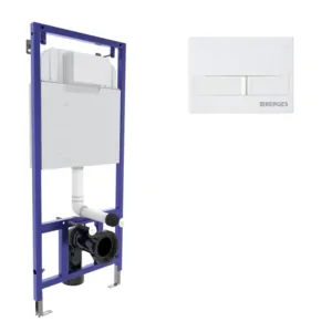 Комплект BERGES инсталляция для скрытого монтажа унитаза, клавиша смыва L1 арт. 040211