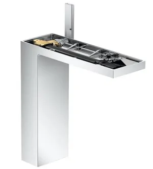 Смеситель Axor 47022000 для умывальника, однозахватный, сливной гарнитур,без панели,хром