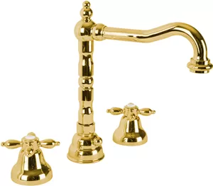 Смеситель CEZARES -BLS2-03/24 для умывальника, 3 отверстия, с донным клапаном, золото
