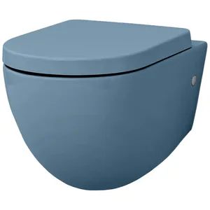 Унитаз подвесной ArtCeram File 2.0 360х520 безободковый, цвет: небесный синий матовый FLV004 38 00