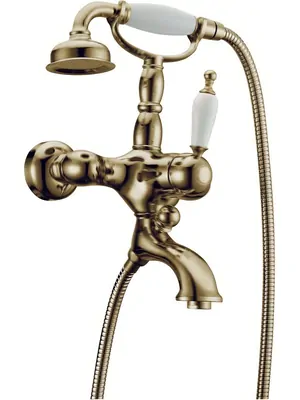Смеситель Boheme Ripresa 303 для ванны/душа, настенный, однозахв, лейка 1 режим, бронза