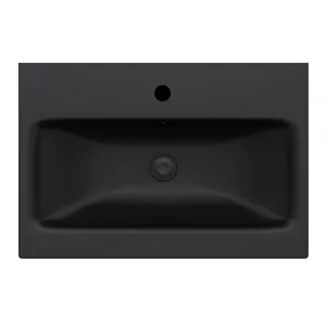 Раковина AM.PM мебельная, керамическая, 60 см, встроенная, черный мат. M90WCC0602BM