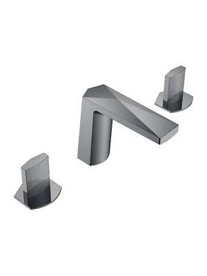 Смеситель Boheme для раковины, на 3 отверстия, двухзахватный, графит глянц 150-SGM-TOUCH