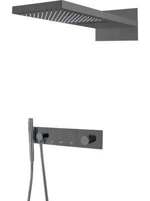 Душевая система Boheme 132-SGM встраиваемая, верхний/ручной душ, графит глянцевый