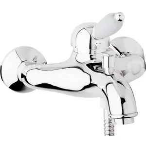 Смеситель CEZARES VM-01-Bi для ванны/душа, однорычажный, хром/ручка белая