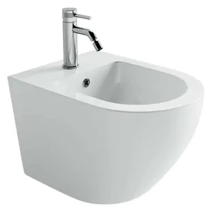 Биде подвесное Ceramicanova 490х360х325 отв. под смеситель, крепеж, без д/к, белый CN11002