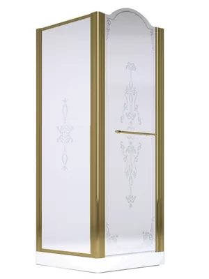 Душевой уголок Migliore (900х900х1950) стекло матовое+декор, бронза 22683