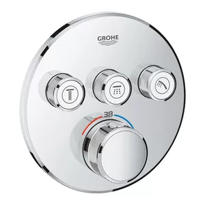 Смеситель Grohe 29121000 термостат, 3 выхода, внешняя часть, хром