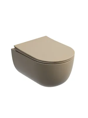 Унитаз подвесной Ceramicanova 490х355х320 без ободка, сиденье м/л, капучино матовый CN6063MC
