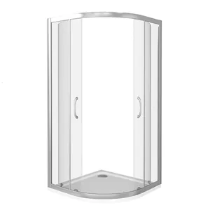 Уголок душевой GOOD DOOR BAS R-100-C-WE (100х100) полукруглый, стекло прозрачное, без поддона