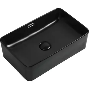 Раковина накладная Aquanet -2-MB 480х315х140 перелив, без отв. под смеситель, черный 273677