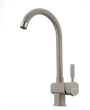 Смеситель AQUATON 1AX003FCXX250 для мойки, однорычажный, цвет: серый шелк