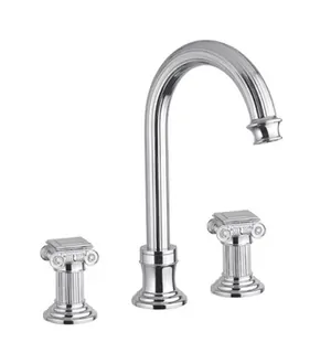 Смеситель CEZARES -BLS2-A-01-O для раковины, 3 отверстия, донный клапан, хром/ручки металл