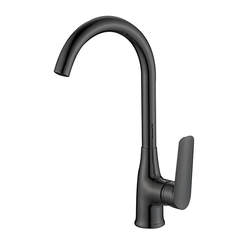 Смеситель для кухни ESKO Black LG519B однозахватный, высокий поворотный R-излив, цвет: черный