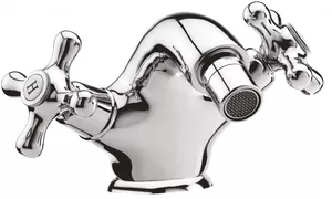 Смеситель CEZARES BS1-01 для биде, двухзахватный, с донным клапаном, излив 109мм, хром