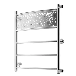 Полотенцесушитель Флагман "" 600х400 нерж. сталь, изогнутая, бок.правое под, с крючками