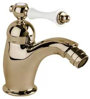 Смеситель CEZARES -BSM1-02-Bi для биде, донный клапан, бронза/ручка белая