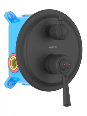 Смеситель для ванны/душа Aquatek AQ1546MB встраиваемый, 2 режима, однозахватный, черный мат
