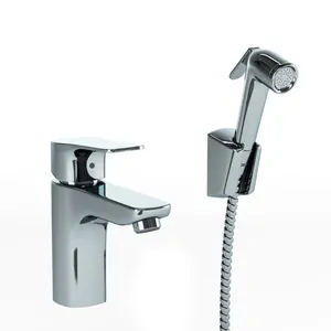 Смеситель для раковины Paini однозахватный, с гигиеническим душем, хром P4CR205/574