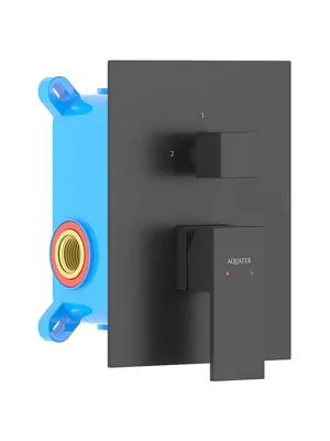 Смеситель для ванны/душа Aquatek AQ1646MB встраиваемый, 2 режима, однозахватный, черный мат
