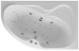 Ванна акриловая Акватек 170х105 правая, аэромассаж, пневмоуправление, панель, каркас, слив