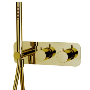 Смеситель для душа FIMA Carlo Frattini встраиваемый,термостат,ручной душ,золото F3149WX3OR