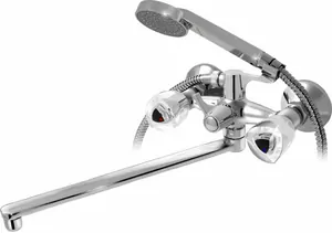 Смеситель для ванны VARION Armaturen 1014 14 2 керам. перекл., керам. кр., плоский излив 330мм