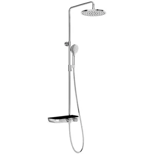 Душевая система RAVAK 300 TE 094.02/150 смеситель термостат., полка, верхний/руч. душ, черный