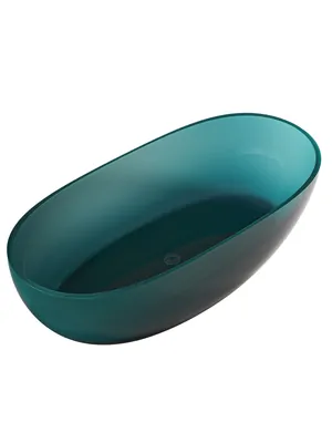 Прозрачная ванна Abber (1700х750) отдельностоящая, донный клапан, бирюзовая AT9703Aquamarin