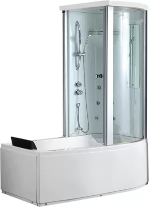 Акриловая ванна Gemy (1700х850х2200) гидромассажная, с душевой кабиной, правая G8040 C R