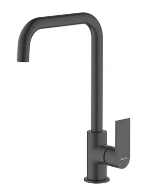 Смеситель для кухни Aquatek AQ1480MB однозахватный, поворотный излив 284мм, черный матовый