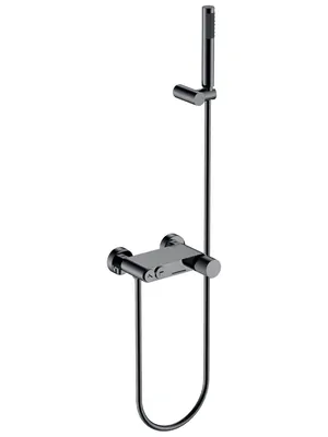 Смеситель Boheme 123-SGM.4 для ванны/душа, настенный, с изливом, с ручным душем, графит гл