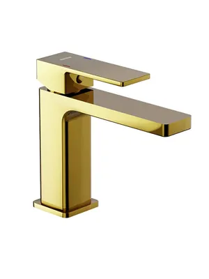 Смеситель Damixa 104 мм, для умывальника, однозахватный, золото 530210600