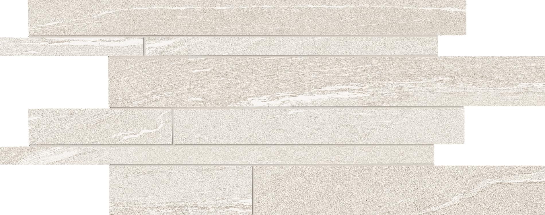 мозаика Stone Talk Listelli Sfalsati Martellata White Naturale 30x60