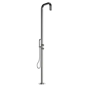 Душевая колонна Bossini INL003075 напольная, 2 прогрессивных смесителя, руч. душ атласная сталь