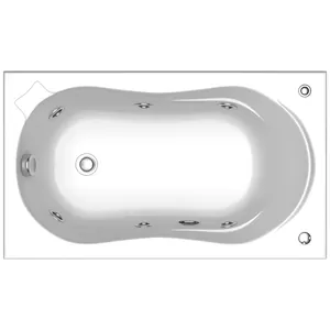 Ванна акриловая BAS 1200х700 прямоугольная, каркас, без слива-перелива, с г/м FLAT